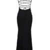 Joan zwarte kanten maxi-jurk