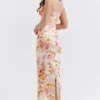 Josefina ivoorkleurige maxi-jurk met bloemenprint