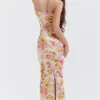 Josefina ivoorkleurige maxi-jurk met bloemenprint
