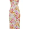 Josefina ivoorkleurige maxi-jurk met bloemenprint