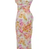 Josefina ivoorkleurige maxi-jurk met bloemenprint