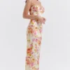 Josefina ivoorkleurige maxi-jurk met bloemenprint