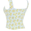Juana zachtblauwe katoen-top met vintage bloemenprint