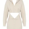 Julietta beige linnen jurk met uitsnijding