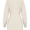 Julietta beige linnen jurk met uitsnijding