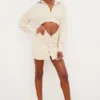 Julietta beige linnen jurk met uitsnijding
