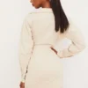Julietta beige linnen jurk met uitsnijding