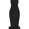 Juniper zwarte midi-jurk met peplum