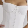 Kaia witte katoenen mini-jurk