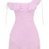 Kalena Cotton Candy mini-jurk met blote schouders