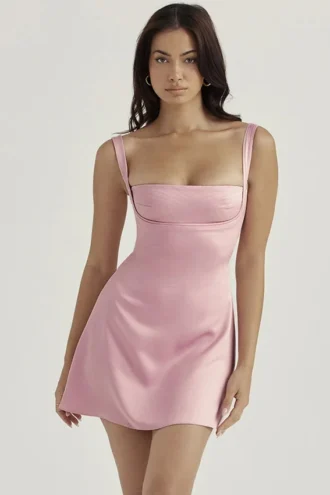 Kara Pink Quartz mini-jurk