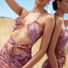 Kasia paarse midi-jurk met uitgesneden details