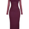 Katarina wijnrode maxi-jurk