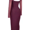 Katarina wijnrode maxi-jurk
