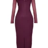 Katarina wijnrode maxi-jurk