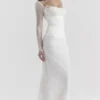 Katarina witte maxi-jurk