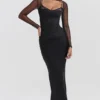 Katarina zwarte maxi-jurk