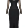 Katarina zwarte maxi-jurk