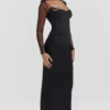 Katarina zwarte maxi-jurk
