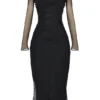 Katarina zwarte maxi-jurk