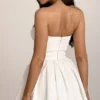 Katherine witte strapless mini-korsetjurk