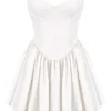 Katherine witte strapless mini-korsetjurk