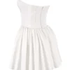 Katherine witte strapless mini-korsetjurk