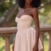 Katherine witte strapless mini-korsetjurk