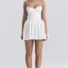 Katherine witte strapless mini-korsetjurk
