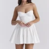 Katherine witte strapless mini-korsetjurk