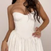 Katherine witte strapless mini-korsetjurk
