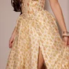 Kelly Royal Rose Print Korsetten Midi-zomerjurk