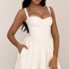 Kelly witte midi-zomerjurk met korset