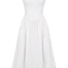 Kelly witte midi-zomerjurk met korset