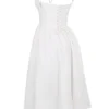 Kelly witte midi-zomerjurk met korset