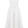 Kelly witte midi-zomerjurk met korset