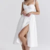 Kelly witte midi-zomerjurk met korset