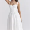 Kelly witte midi-zomerjurk met korset