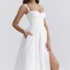 Kelly witte midi-zomerjurk met korset