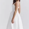 Kelly witte midi-zomerjurk met korset