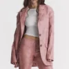 Kiera Warmroze veganistisch leren oversized Blazers