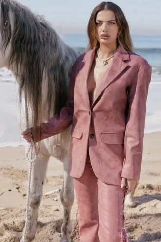 Kiera Warmroze veganistisch leren oversized Blazers