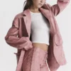 Kiera Warmroze veganistisch leren oversized Blazers