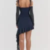 Kiki mini-jurk met ruches in French Navy