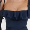 Kiki mini-jurk met ruches in French Navy