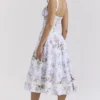 Kim lila katoenen midi-zomerjurk met bloemenprint