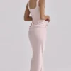 Kira Blush Pink Satin Gathered Maxi Jurk