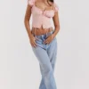 Kitty Baby Pink Top met plooien