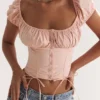 Kitty Baby Pink Top met plooien