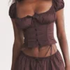 Kitty Rich bruine top met plooien